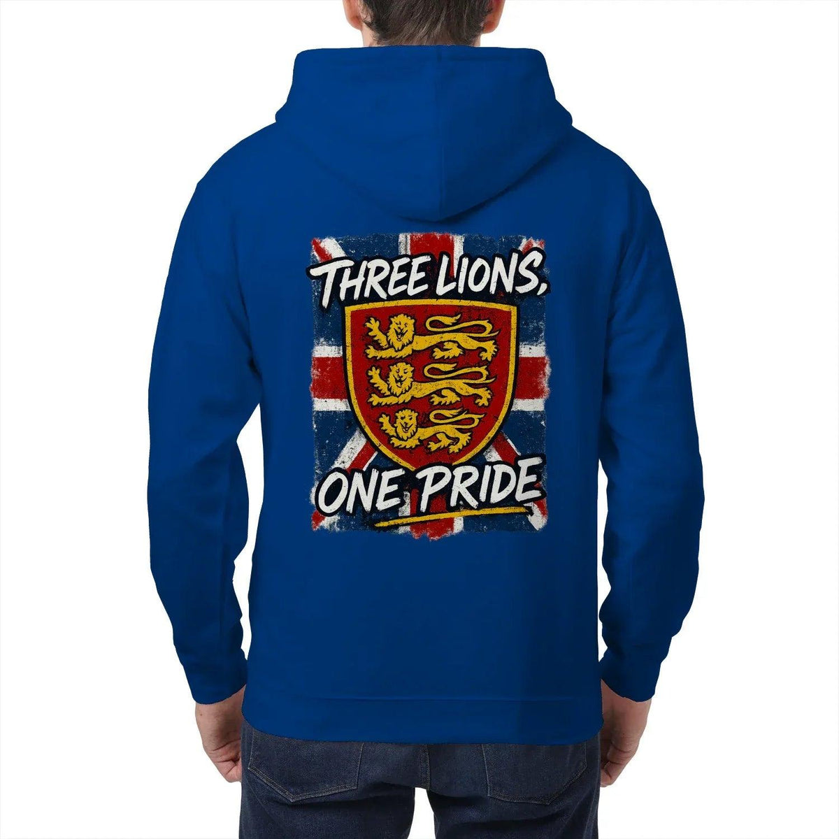 English Lion Zip Hoodie - Heraldic Lions Heritage Unisex - Celtic Wolfwear