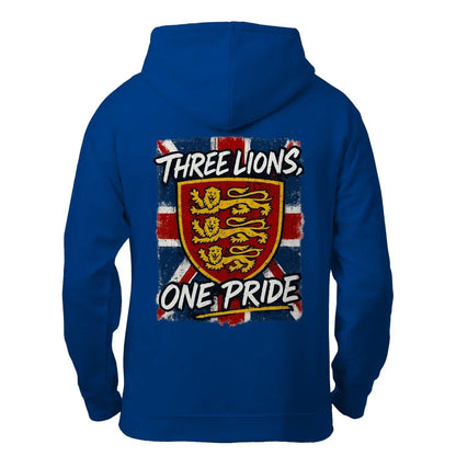 English Lion Zip Hoodie - Heraldic Lions Heritage Unisex - Celtic Wolfwear
