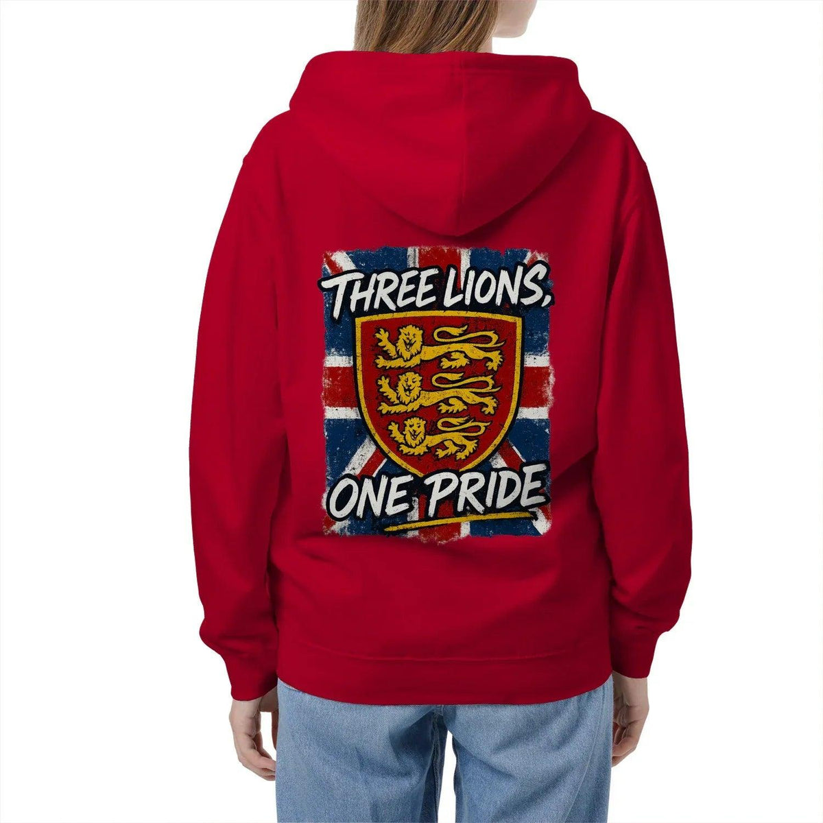 English Lion Zip Hoodie - Heraldic Lions Heritage Unisex - Celtic Wolfwear