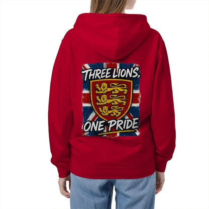 English Lion Zip Hoodie - Heraldic Lions Heritage Unisex - Celtic Wolfwear
