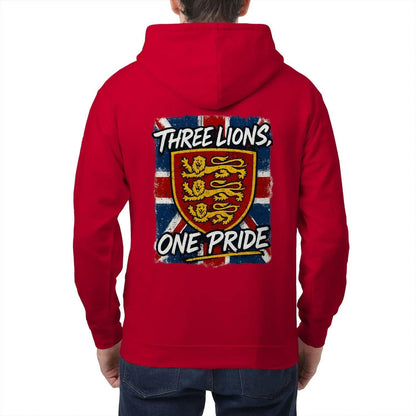 English Lion Zip Hoodie - Heraldic Lions Heritage Unisex - Celtic Wolfwear
