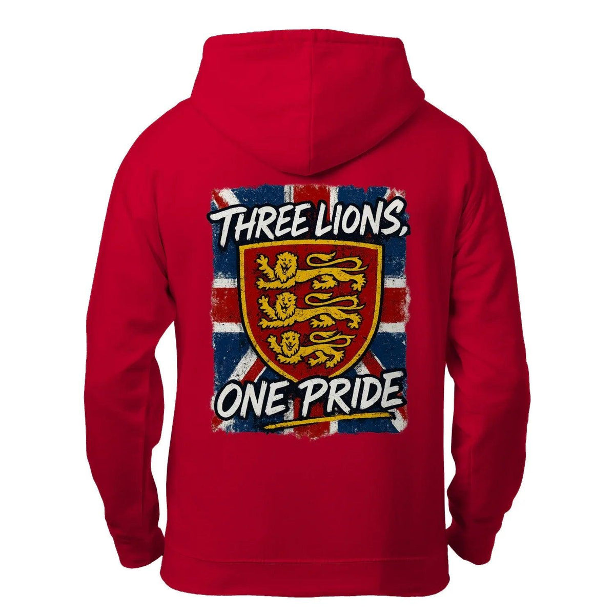 English Lion Zip Hoodie - Heraldic Lions Heritage Unisex - Celtic Wolfwear