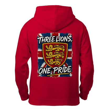 English Lion Zip Hoodie - Heraldic Lions Heritage Unisex - Celtic Wolfwear