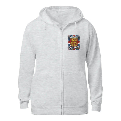English Lion Zip Hoodie - Heraldic Lions Heritage Unisex - Celtic Wolfwear