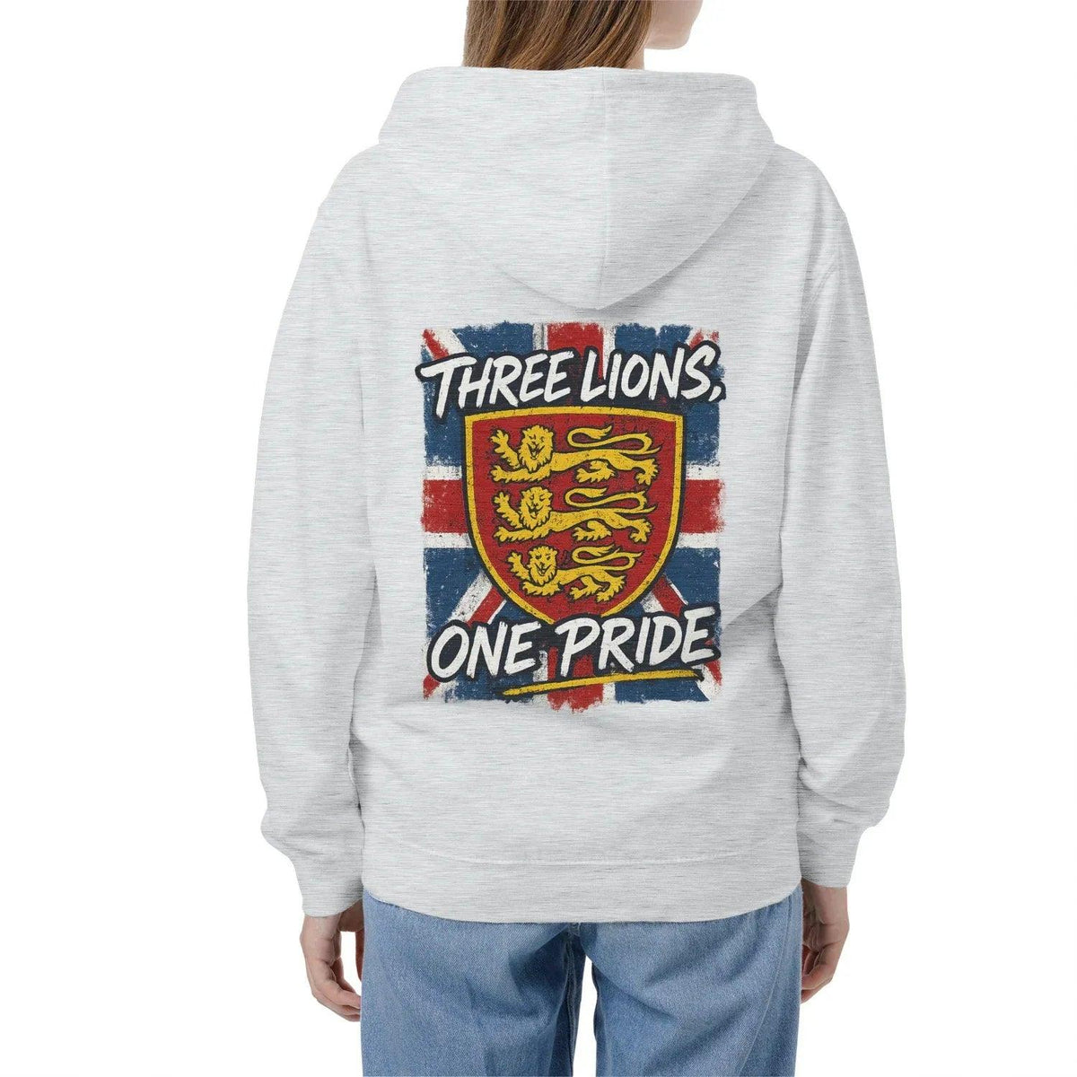 English Lion Zip Hoodie - Heraldic Lions Heritage Unisex - Celtic Wolfwear