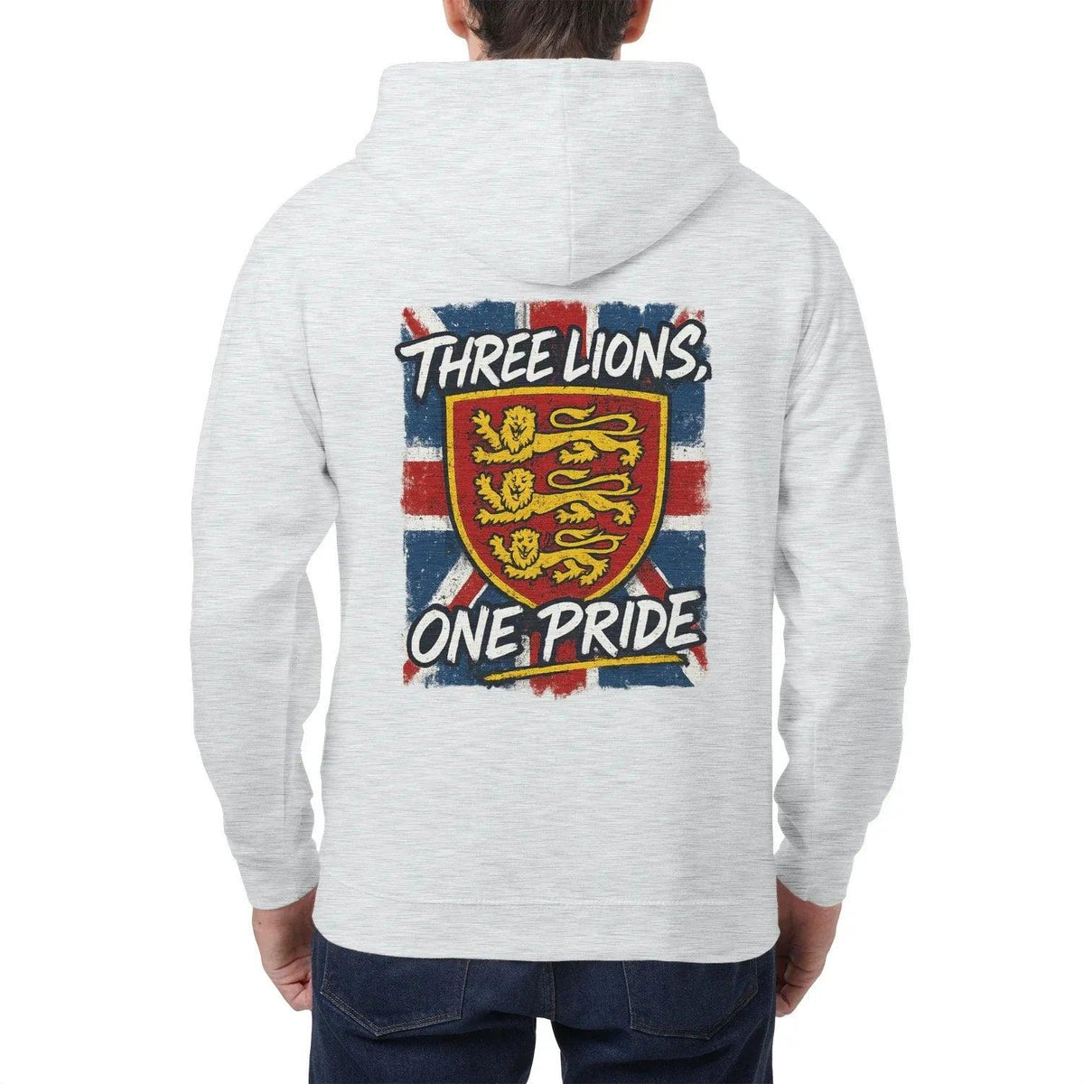 English Lion Zip Hoodie - Heraldic Lions Heritage Unisex - Celtic Wolfwear