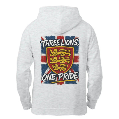 English Lion Zip Hoodie - Heraldic Lions Heritage Unisex - Celtic Wolfwear