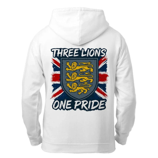 English Lion Zip Hoodie - Heraldic Lions Unisex Streetwear - Celtic Wolfwear