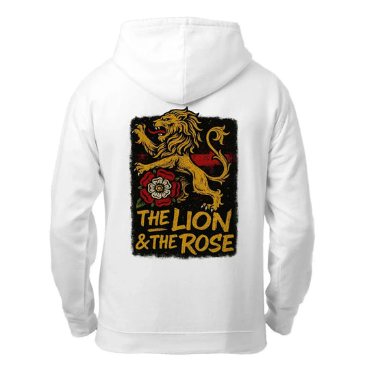 English Lion Zip Hoodie - Rose Premium Unisex Streetwear - Celtic Wolfwear
