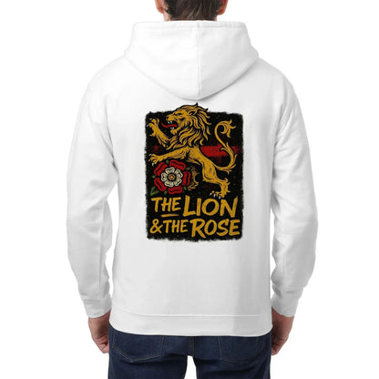 English Lion Zip Hoodie - Rose Premium Unisex Streetwear - Celtic Wolfwear