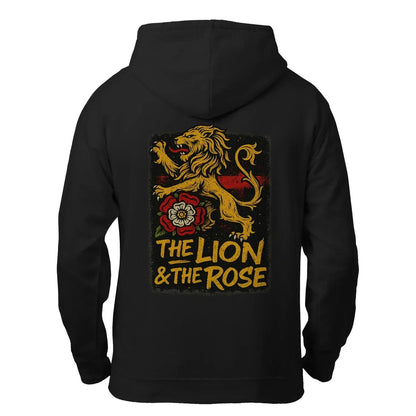 English Lion Zip Hoodie - Rose Premium Unisex Streetwear - Celtic Wolfwear