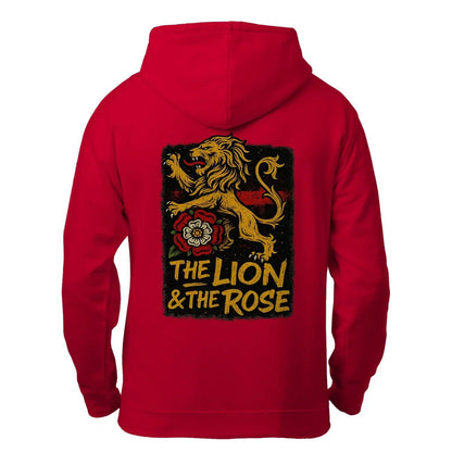 English Lion Zip Hoodie - Rose Premium Unisex Streetwear - Celtic Wolfwear