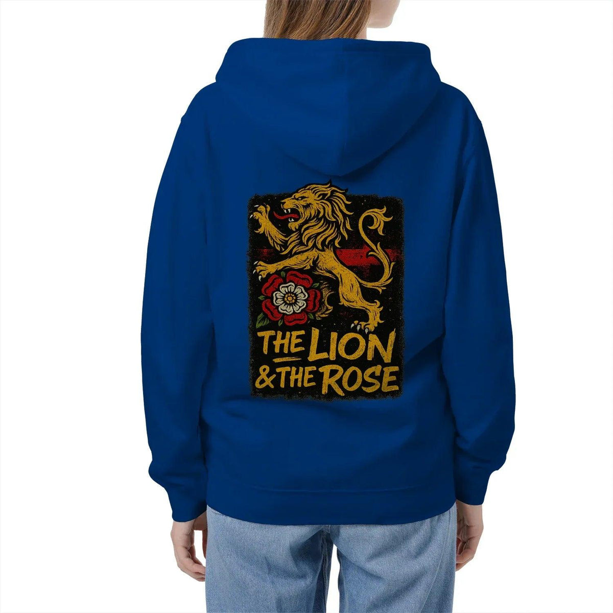 English Lion Zip Hoodie - Rose Premium Unisex Streetwear - Celtic Wolfwear