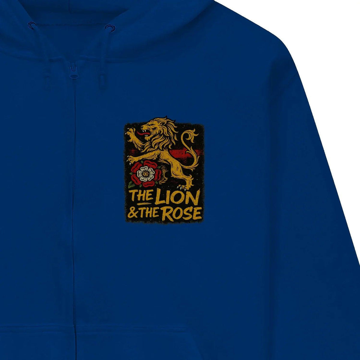 English Lion Zip Hoodie - Rose Premium Unisex Streetwear - Celtic Wolfwear
