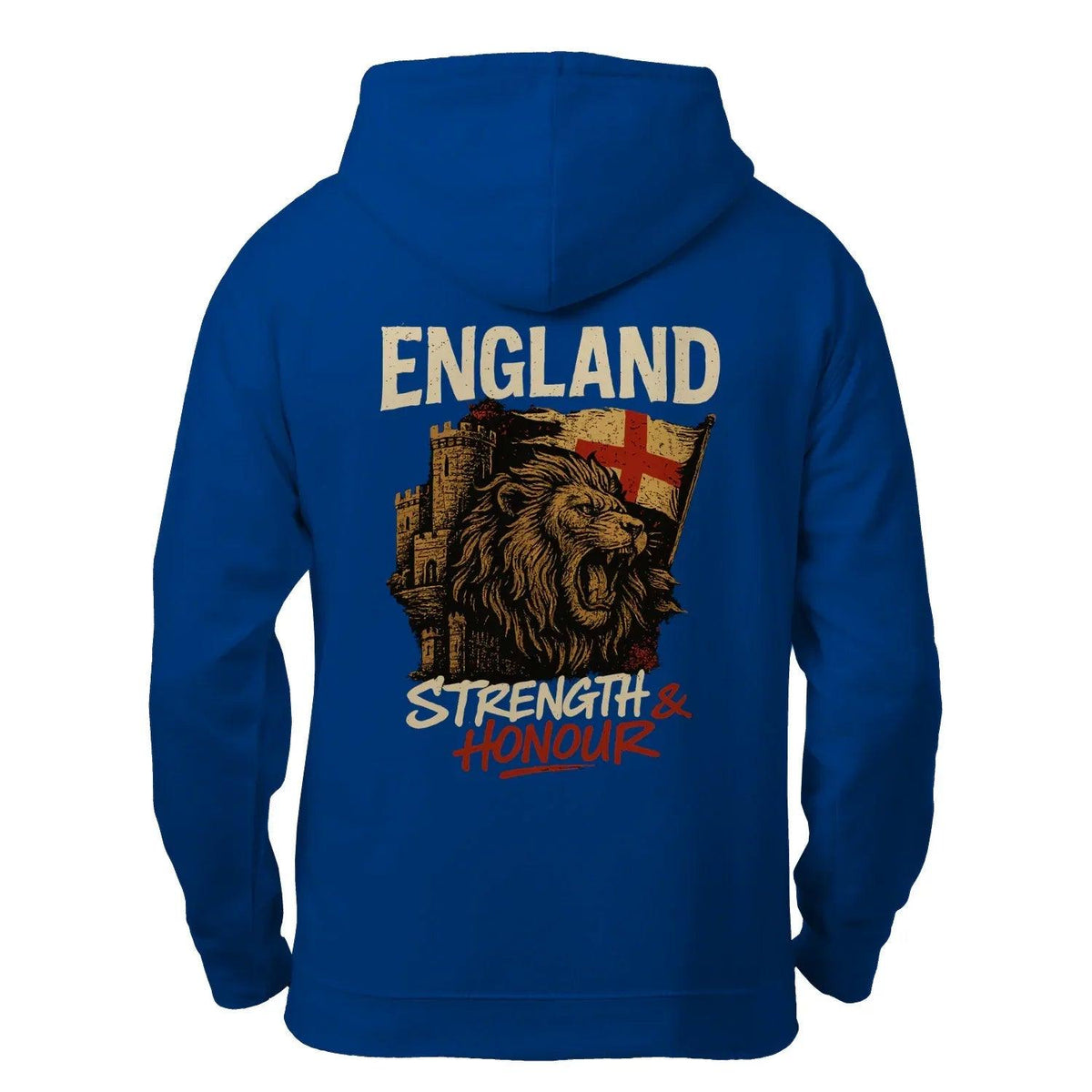 English Lion Zip Hoodie - Strength, Heritage Streetwear - Celtic Wolfwear