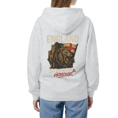 English Lion Zip Hoodie - Strength, Heritage Streetwear - Celtic Wolfwear