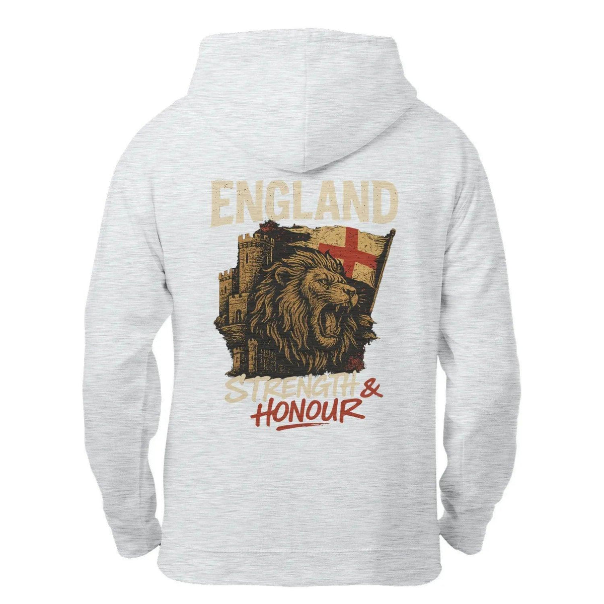 English Lion Zip Hoodie - Strength, Heritage Streetwear - Celtic Wolfwear