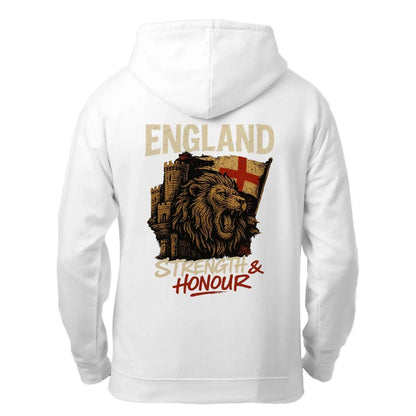 English Lion Zip Hoodie - Strength, Heritage Streetwear - Celtic Wolfwear