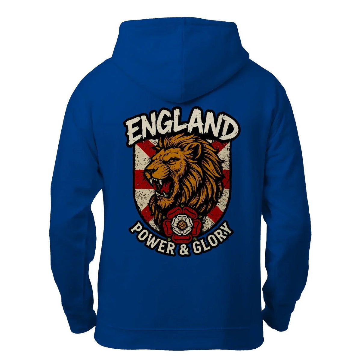 English Lion Zip Hoodie - White Badge Unisex Streetwear - Celtic Wolfwear