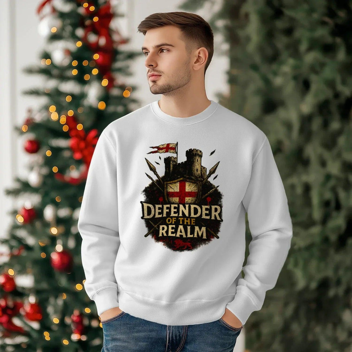 English Sweatshirt - British Defender Crewneckuk Unisex - Celtic Wolfwear