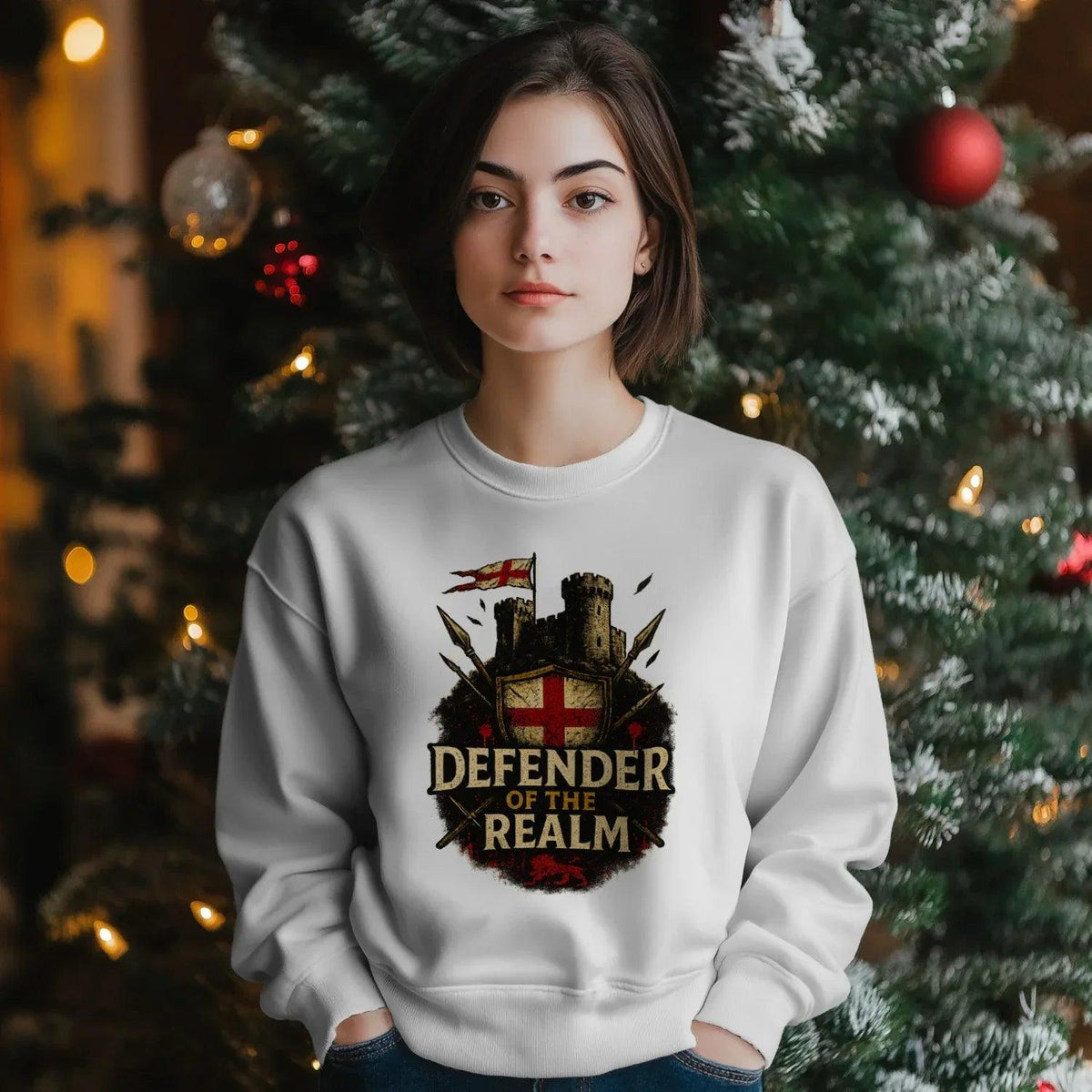 English Sweatshirt - British Defender Crewneckuk Unisex - Celtic Wolfwear