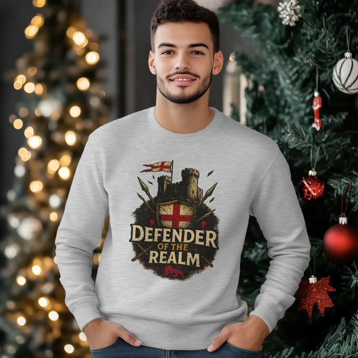 English Sweatshirt - British Defender Crewneckuk Unisex - Celtic Wolfwear