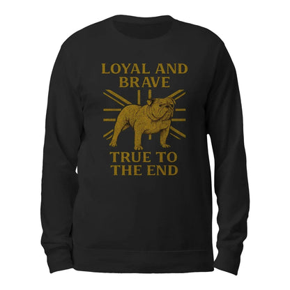 English Sweatshirt - Bulldog Loyal and Brave Rib-hem - Celtic Wolfwear