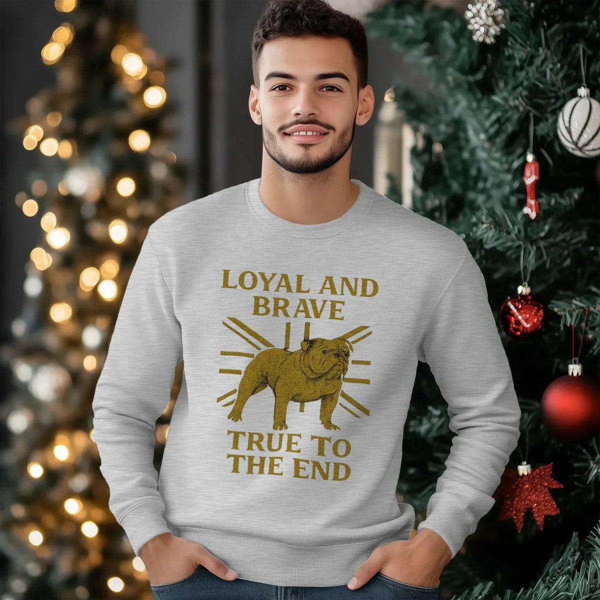 English Sweatshirt - Bulldog Loyal and Brave Rib-hem - Celtic Wolfwear