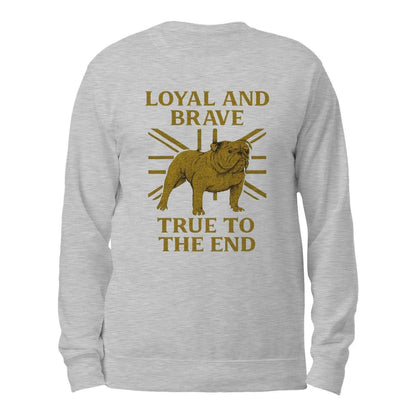 English Sweatshirt - Bulldog Loyal and Brave Rib-hem - Celtic Wolfwear