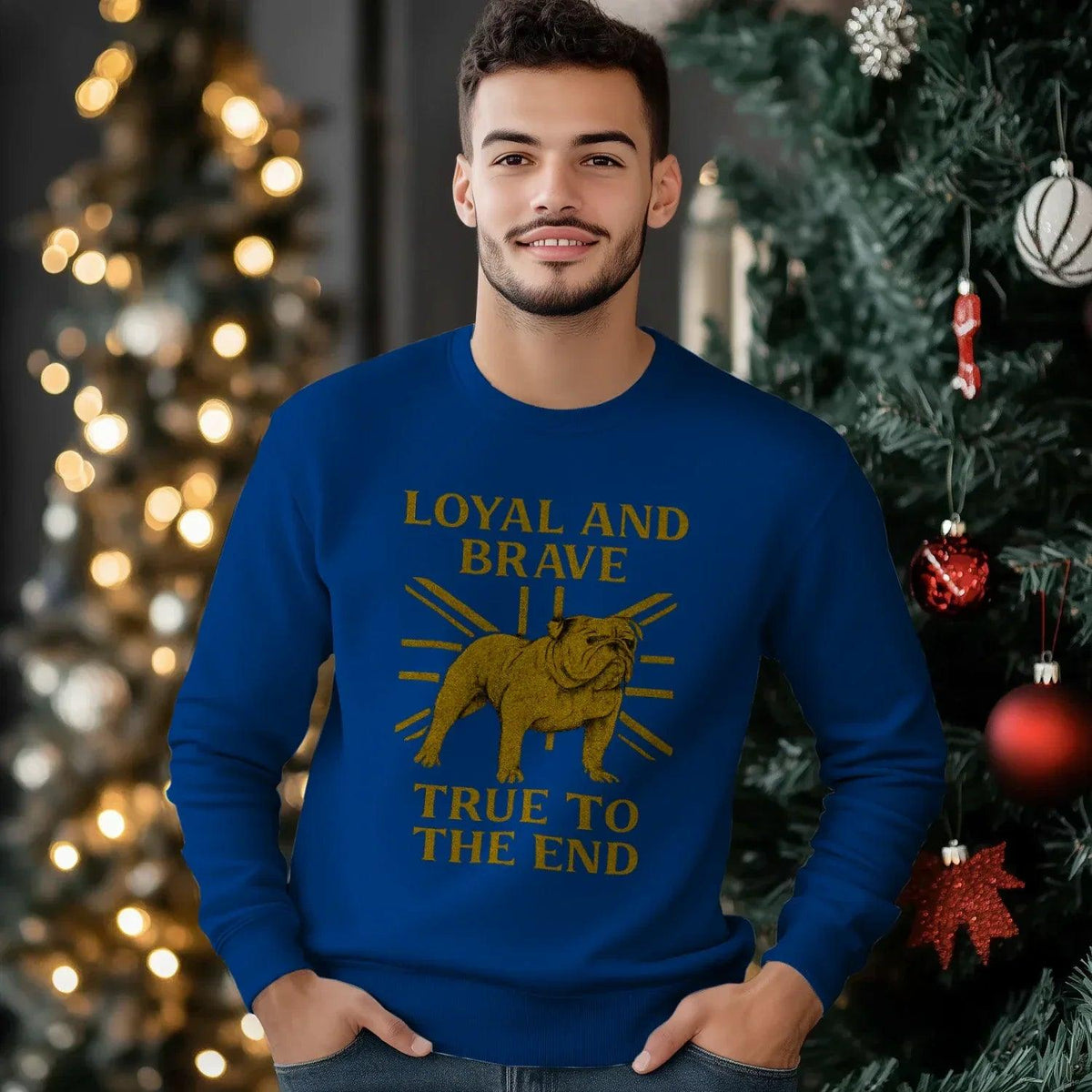 English Sweatshirt - Bulldog Loyal and Brave Rib-hem - Celtic Wolfwear