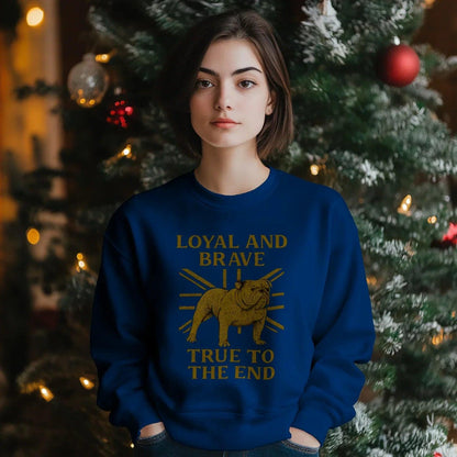English Sweatshirt - Bulldog Loyal and Brave Rib-hem - Celtic Wolfwear