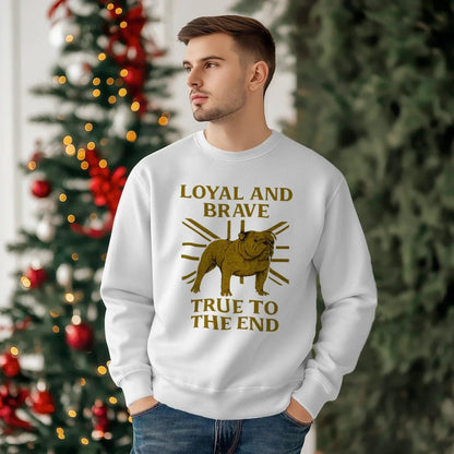 English Sweatshirt - Bulldog Loyal and Brave Rib-hem - Celtic Wolfwear