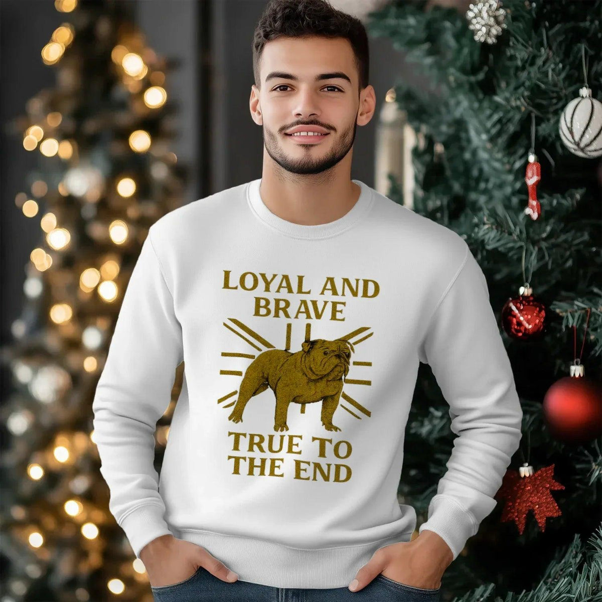 English Sweatshirt - Bulldog Loyal and Brave Rib-hem - Celtic Wolfwear