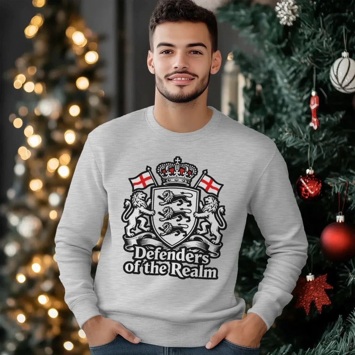 English Sweatshirt - Defenders of the Realm Crew UK Unisex - Celtic Wolfwear
