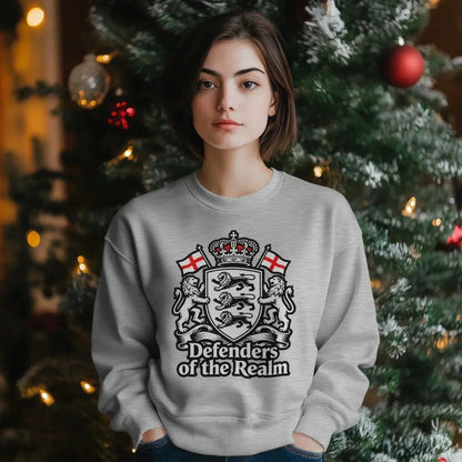 English Sweatshirt - Defenders of the Realm Crew UK Unisex - Celtic Wolfwear