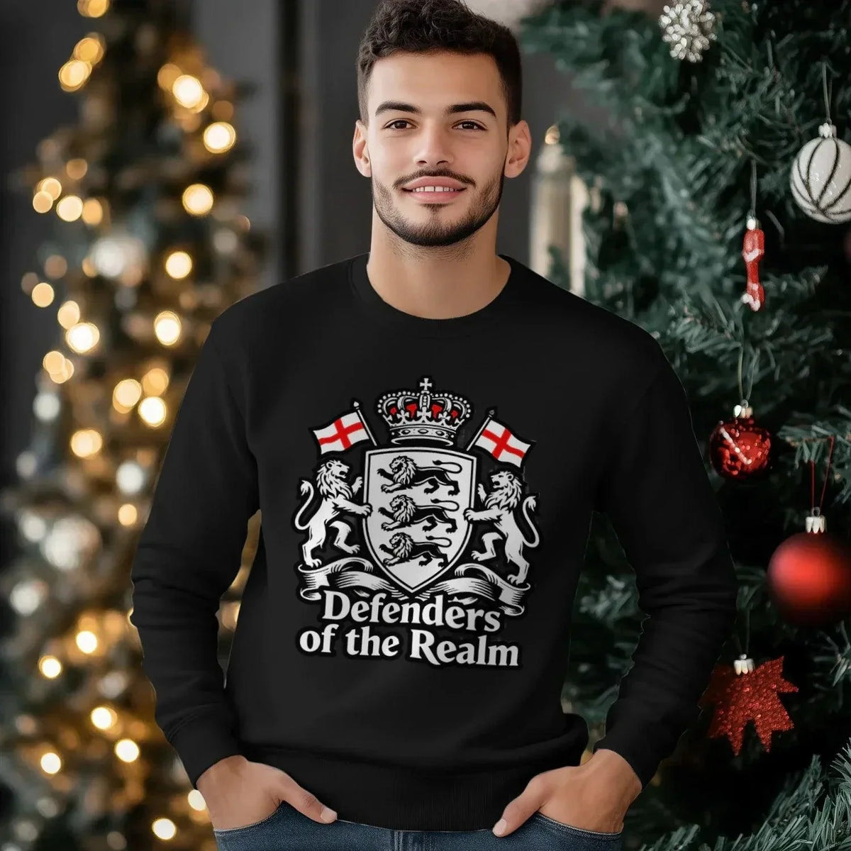 English Sweatshirt - Defenders of the Realm Crew UK Unisex - Celtic Wolfwear