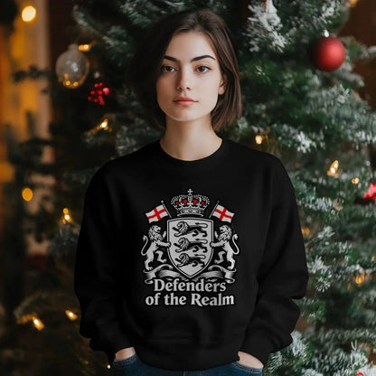 English Sweatshirt - Defenders of the Realm Crew UK Unisex - Celtic Wolfwear
