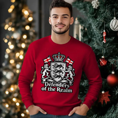 English Sweatshirt - Defenders of the Realm Crew UK Unisex - Celtic Wolfwear