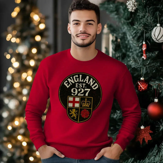 English Sweatshirt - Est 927, Premium Unisex Streetwear - Celtic Wolfwear