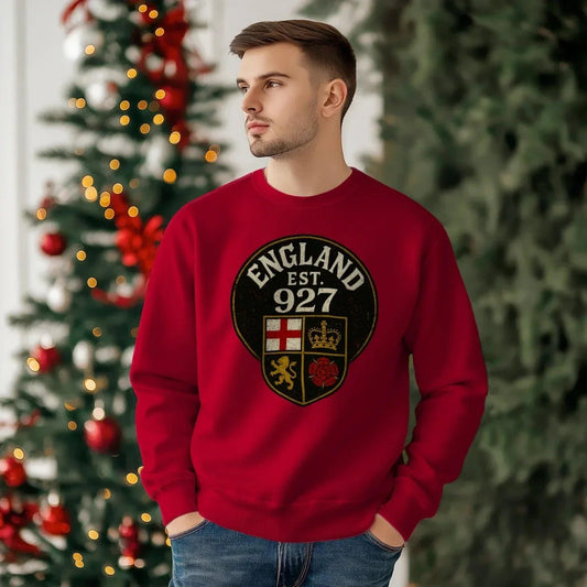 English Sweatshirt - Est 927, Premium Unisex Streetwear - Celtic Wolfwear