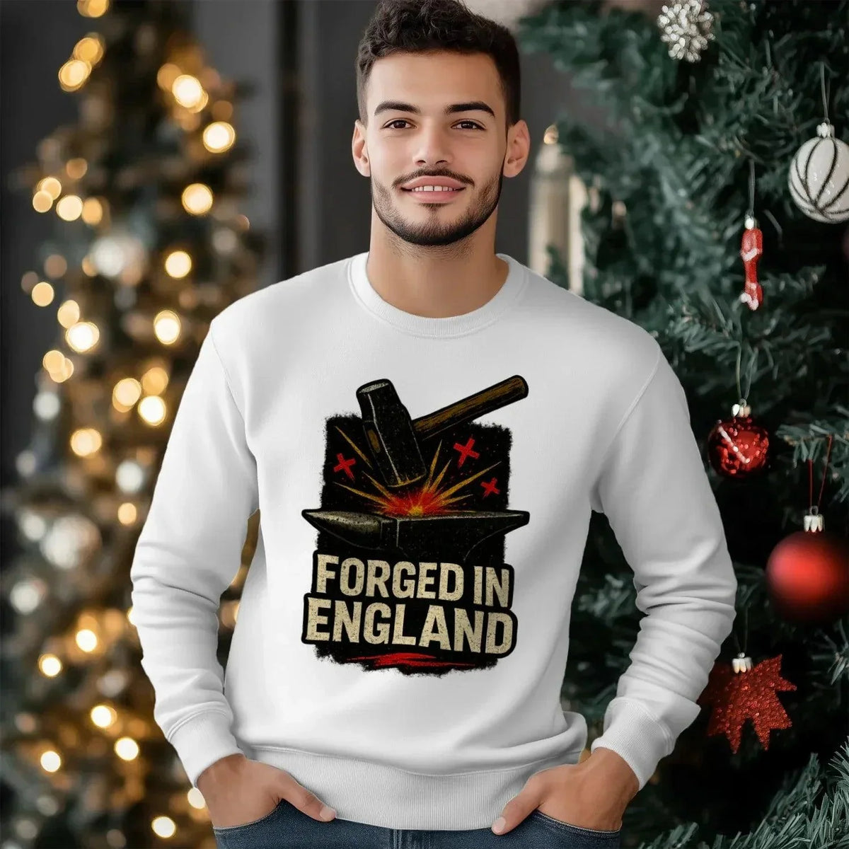 English Sweatshirt - Forged Small, Unisex Matchday Wear - Celtic Wolfwear