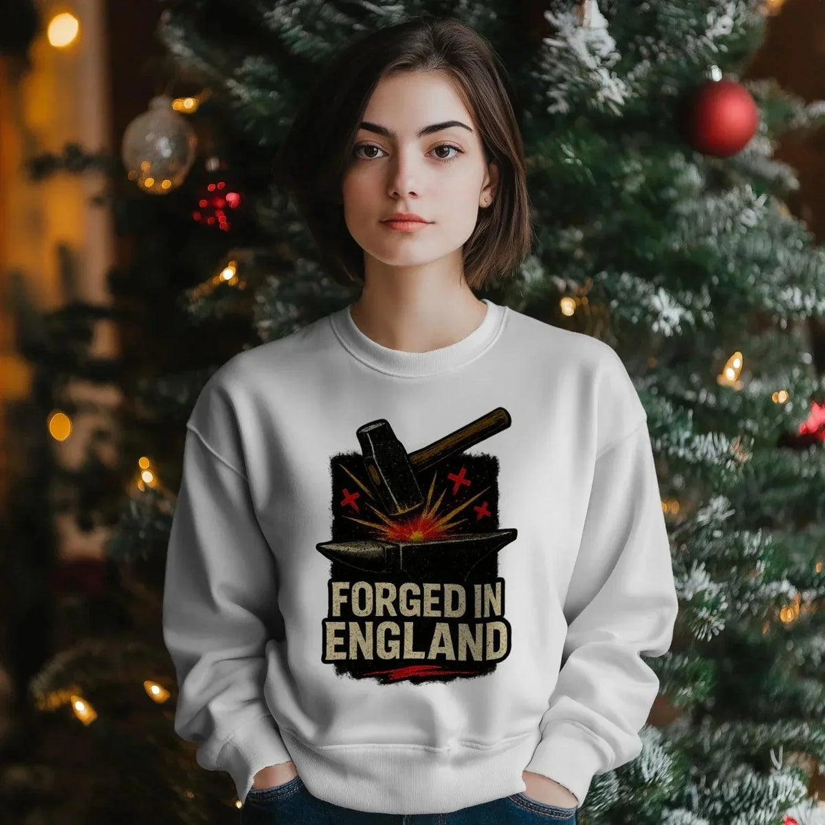English Sweatshirt - Forged Small, Unisex Matchday Wear - Celtic Wolfwear