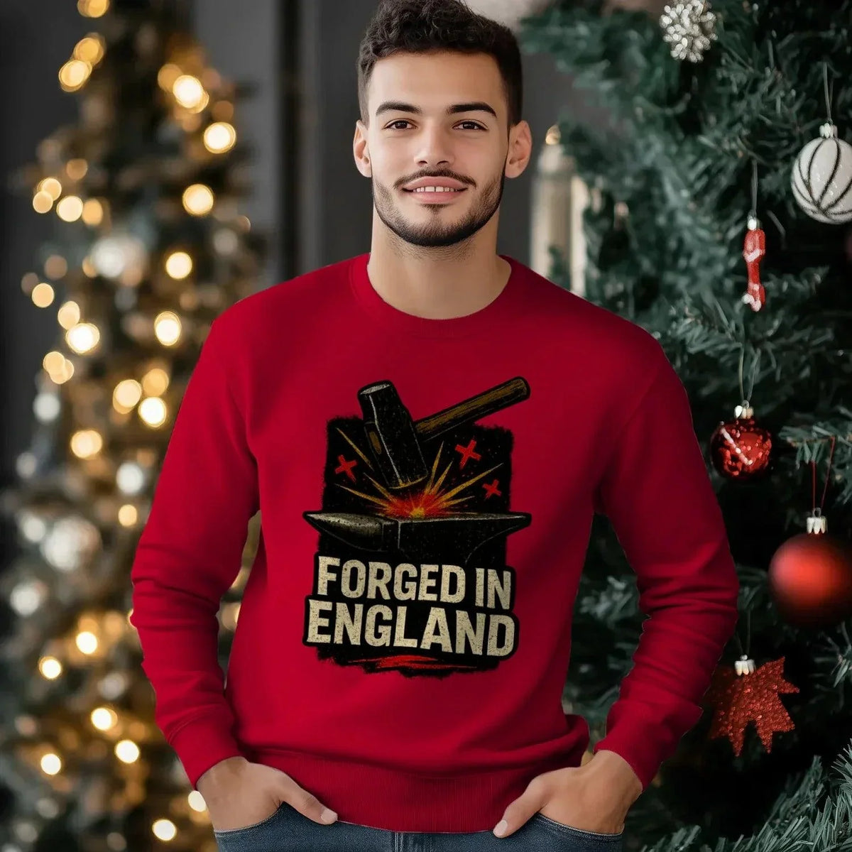 English Sweatshirt - Forged Small, Unisex Matchday Wear - Celtic Wolfwear