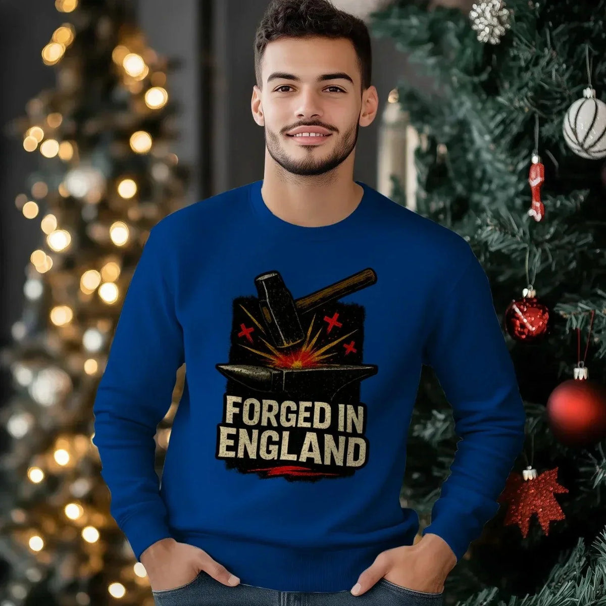 English Sweatshirt - Forged Small, Unisex Matchday Wear - Celtic Wolfwear