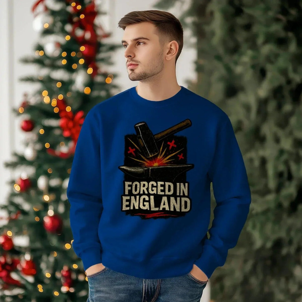 English Sweatshirt - Forged Small, Unisex Matchday Wear - Celtic Wolfwear
