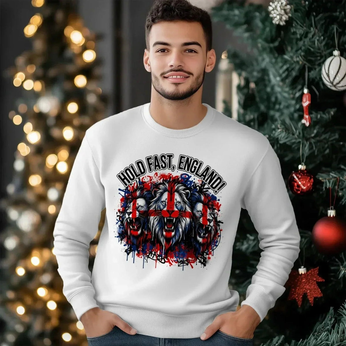 English Sweatshirt - Heritage Hold Fast Crew, Unisex - Celtic Wolfwear