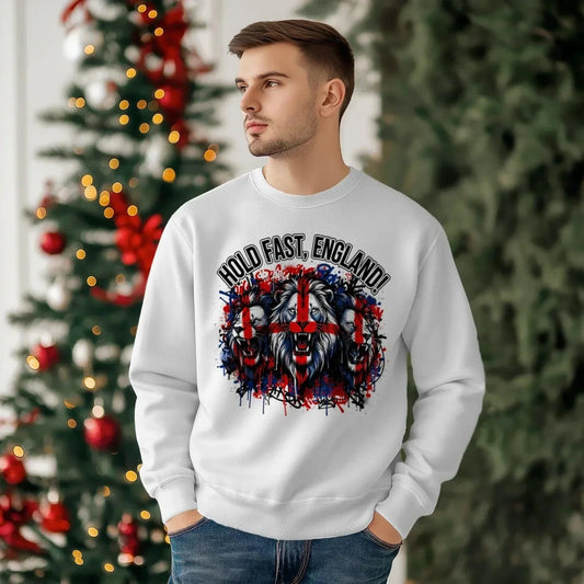 English Sweatshirt - Heritage Hold Fast Crew, Unisex - Celtic Wolfwear