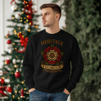 English Sweatshirt - Heritage Honour Rose Unisex Streetwear - Celtic Wolfwear