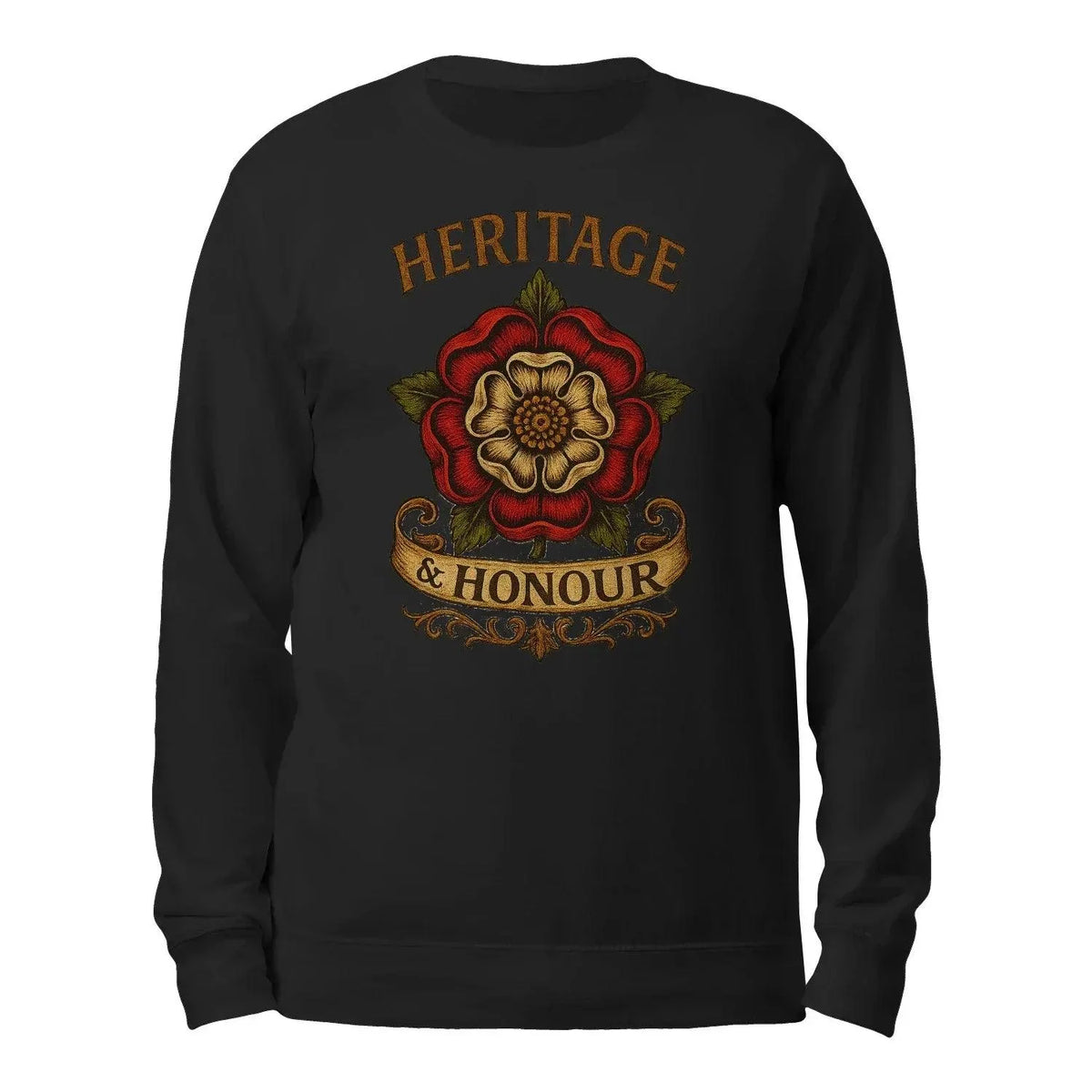 English Sweatshirt - Heritage Honour Rose Unisex Streetwear - Celtic Wolfwear