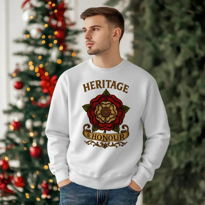 English Sweatshirt - Heritage Honour Rose Unisex Streetwear - Celtic Wolfwear